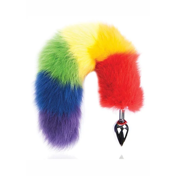 Rainbow Foxy Tail Pleasure Stainless Steel Plug