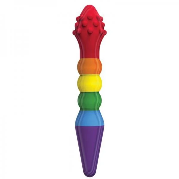 Rainbow Knob Job Dual-Ended Textured Dildo