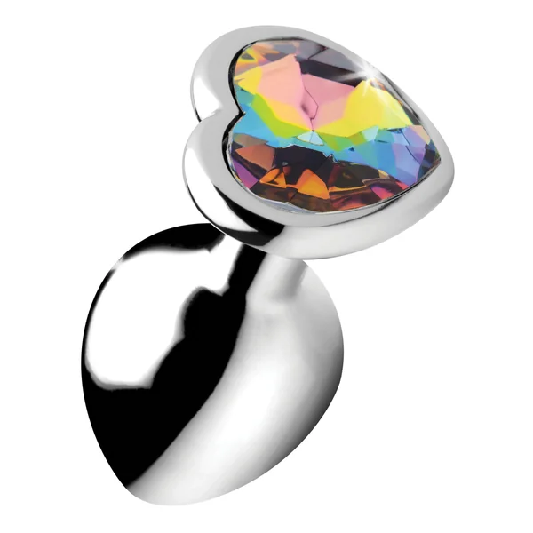 Rainbow Prism Heart-Shaped Medium Anal Plug for Intimacy
