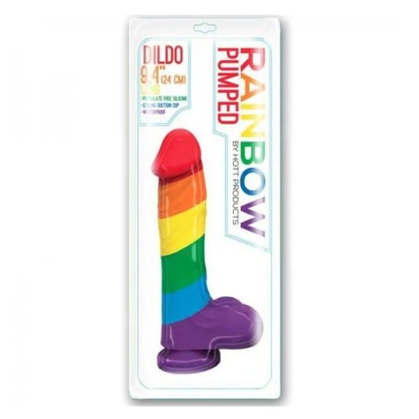 Rainbow Sex Toys Pumped Rainbow Silicone Dildo