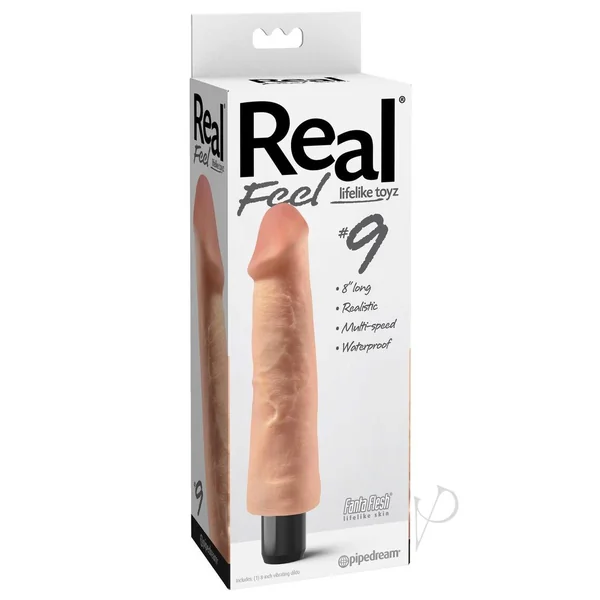 Real Feel Lifelike Toyz No. 9 Realistic Vibrating Dildo 9in - Vanilla