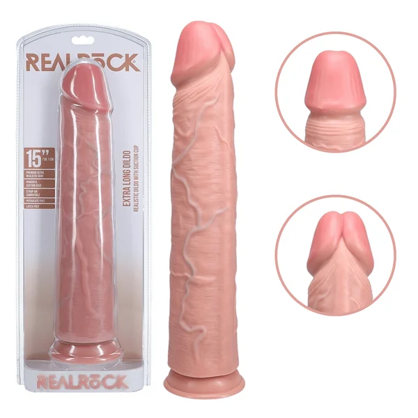 RealRock 15-inch Extra Long Pegging Suction Cup Big Dildo