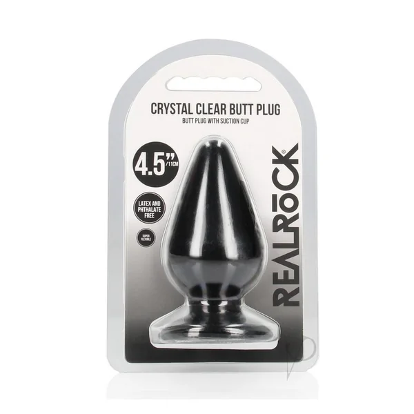 RealRock Crystal Clear Anal Plus 4.5in - Black