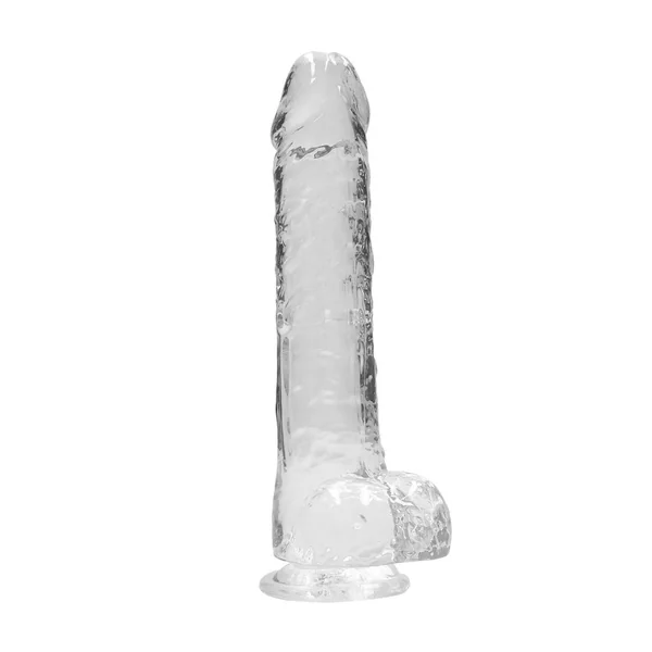RealRock Crystal Clear Dildo with Balls 9in – Clear