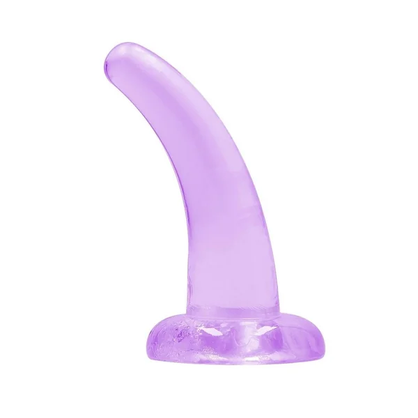 RealRock Crystal Clear Non Realistic Dildo with Suction Cup 4.7in – Purple