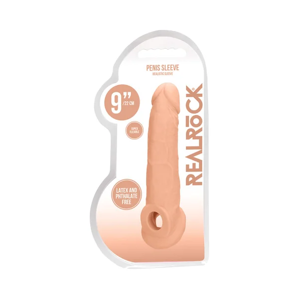 RealRock Realistic 9 inches Penis Sleeve Extender Sling Beige