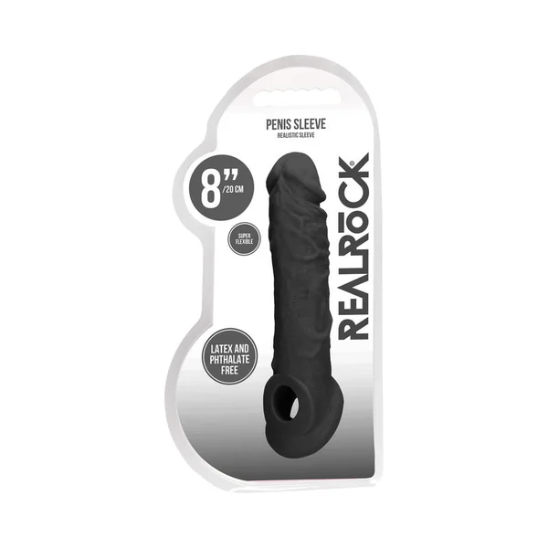 RealRock Skin 8 inches Penis Extender Sling Black