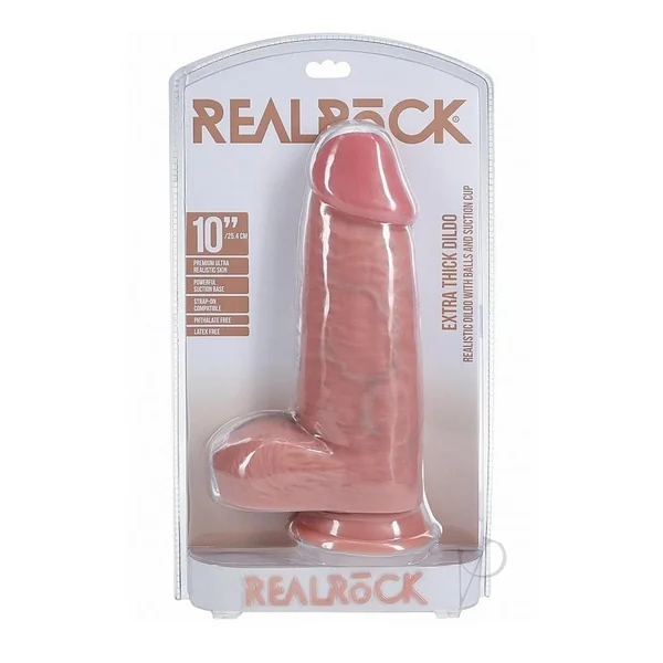 RealRock Ultra Realistic Skin Extra Thick with Balls 10in - Vanilla