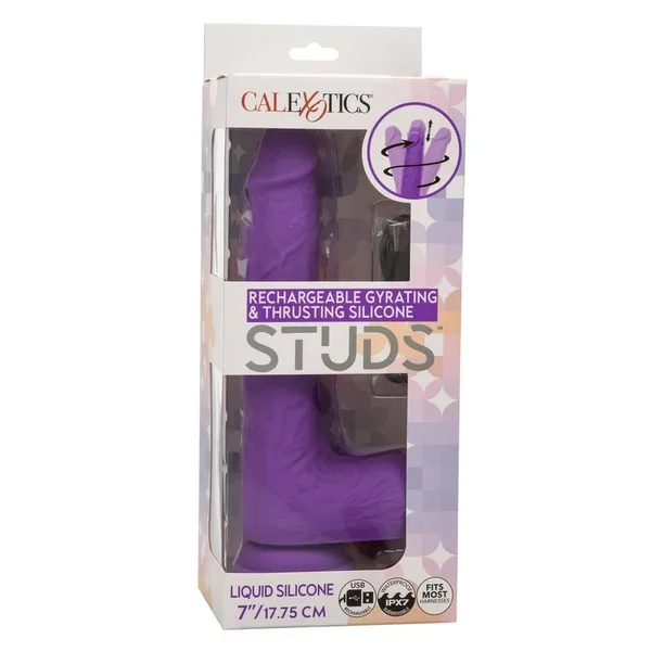 Rechargeable Gyrating and Thrusting Silicone Studs
