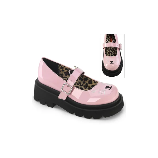 RENEGADE-56 Pink Hologram Patent Mary Janes