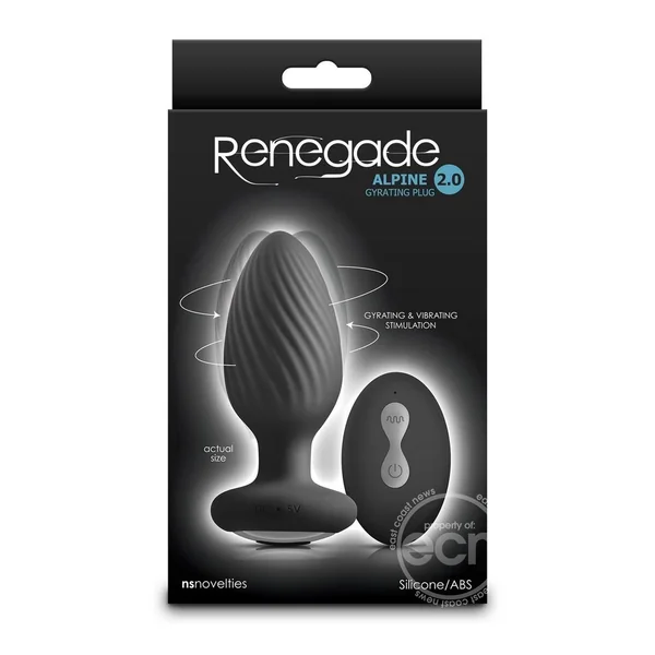Renegade Alpine 2.0 Rechargeable Silicone Remote Anal Plug - Black