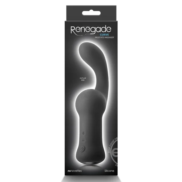 Renegade Curve Rechargeable Silicone Prostate Massager - Black