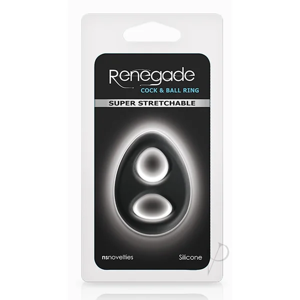 Renegade Romeo Soft Silicone Cock And Ball Penis Ring Black