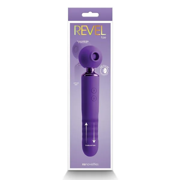 Revel Fae Rechargeable Silicone Vibrator with Clitoral Stimulator - Purple