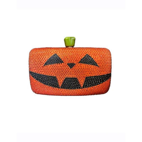 Rhinestone Jack-O-Lantern Clutch