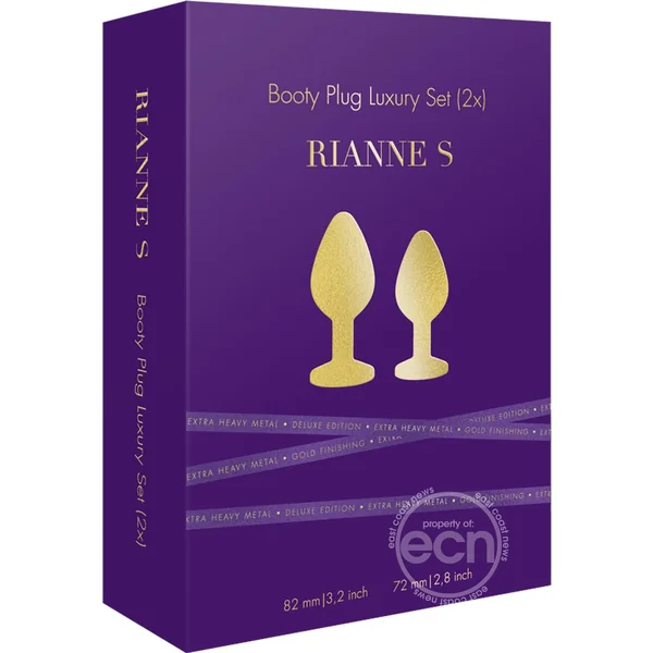 Rianne S Gold Finish 2 Steel Booty Plug Set
