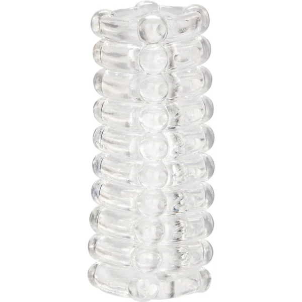 RIBBED STROKER REVERSIBLE TEXTURED MASTURBATOR SLEEVE CLEAR