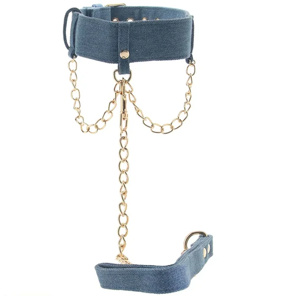 Ride ‘Em Denim Collar With Leash