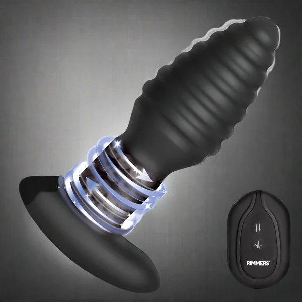 Rimmers Textured Rotating Rimming Butt Plug with Remote
