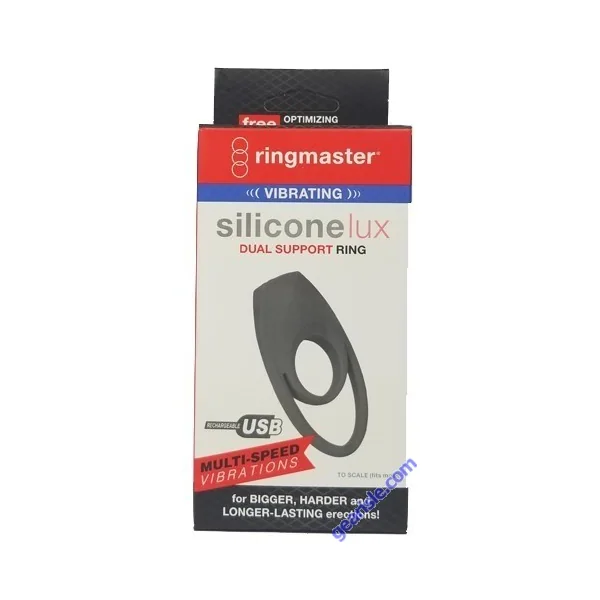 Ringmaster Silicone Lux Vibrating Dual Support Cock Ring Rechargeable
