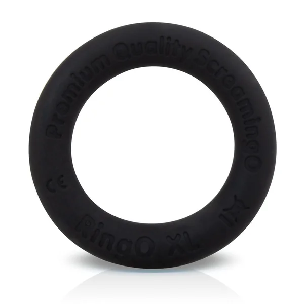 RingO XL Liquid Silicone Cock Ring in Black by Screaming O