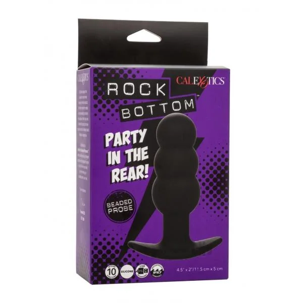 Rock Bottom Beaded Anal Probe - Black