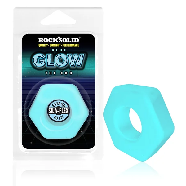 Rock Solid Sila-flex Glow-in-the-dark The Cog C-ring Blue