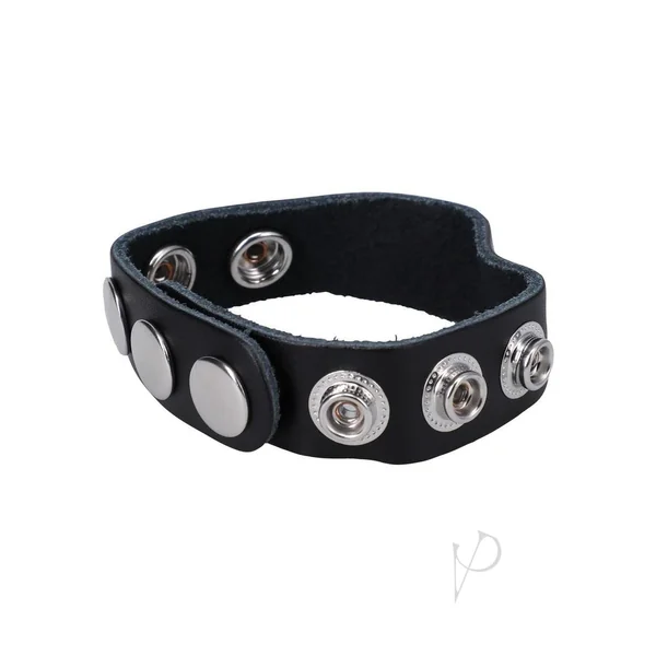 Rock Solid The Leather Snap Adjustable Penis Ring