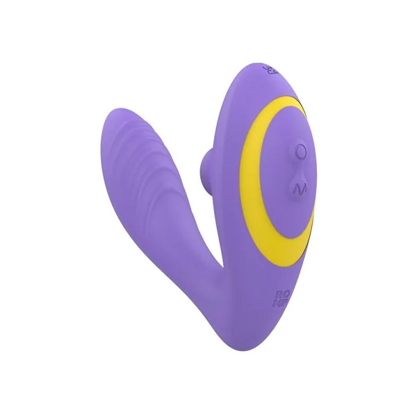 Romp Reverb Rechargeable Silicone G-Spot Vibrator with Clitoral Air Stimulator – Purple