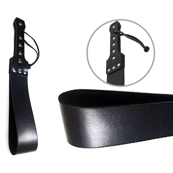 Rouge Folded Leather Paddle Black