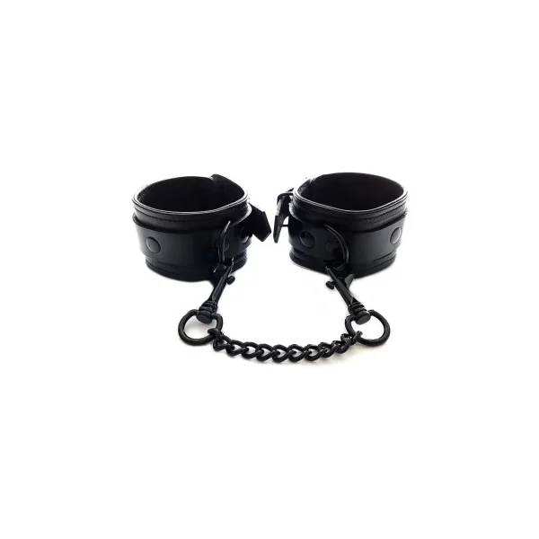 Rouge Leather Wrist Cuffs, Black