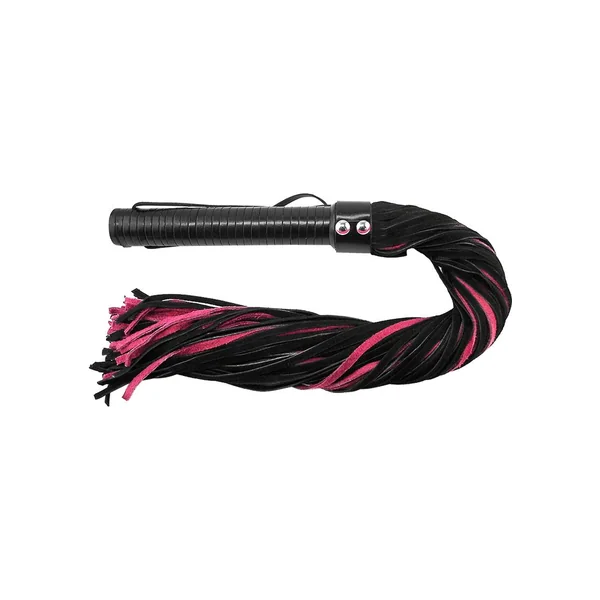 Rouge Suede Flogger With Leather Handle Black And Pink