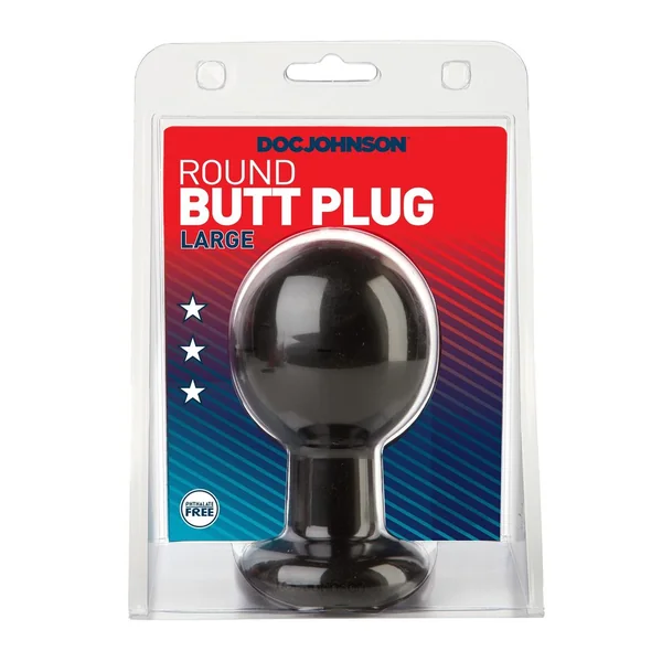 Round Butt Plu Large 4 Inch Black
