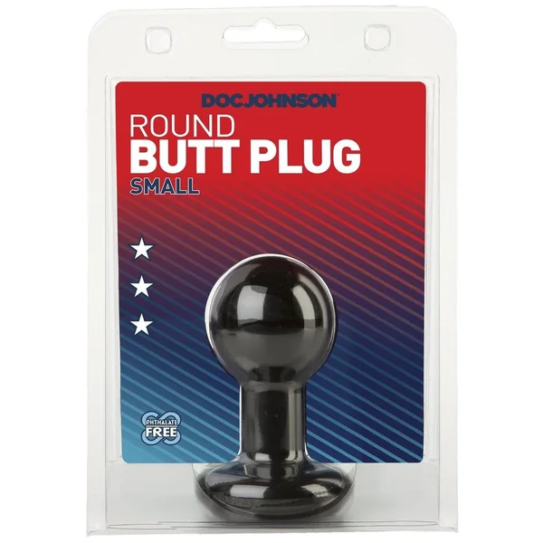 Round Butt Plug Small 3 Inch Black