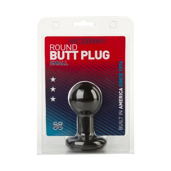 Round Butt Plug - Small - Black