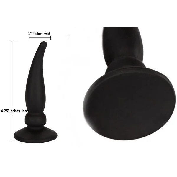 Rump Rider Silicone Prostate Massager Black 4.25 Inch