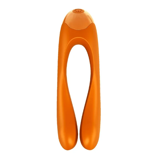 Satisfyer Candy Cane Silicone Rechargeable Mini Vibrator - Orange
