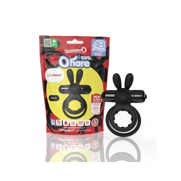 Screaming O 4B Ohare Vibrating Rabbit Cock Ring - Black