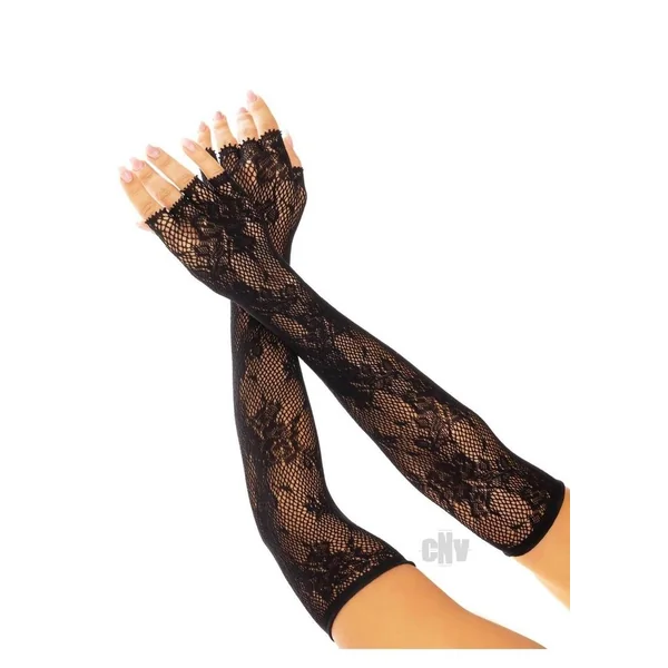 Seamless Opera floral Fingerless Os Blk