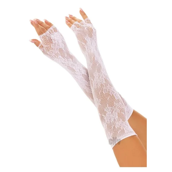 Seamless Opera floral Fingerless Os Wht