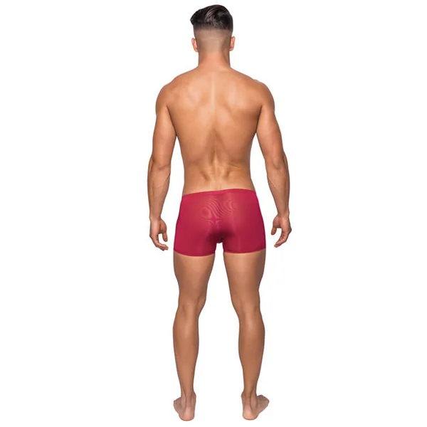 Seamless Sleek Short w/Sheer Pouch Red MD