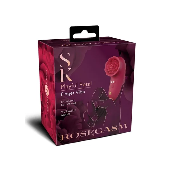Secret Kisses Rosegasm Playful Petal Rechargeable Silicone Finger Vibrator