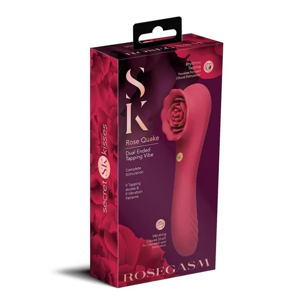 Secret Kisses Rosegasm Quake Rechargeable Silicone Dual Vibe
