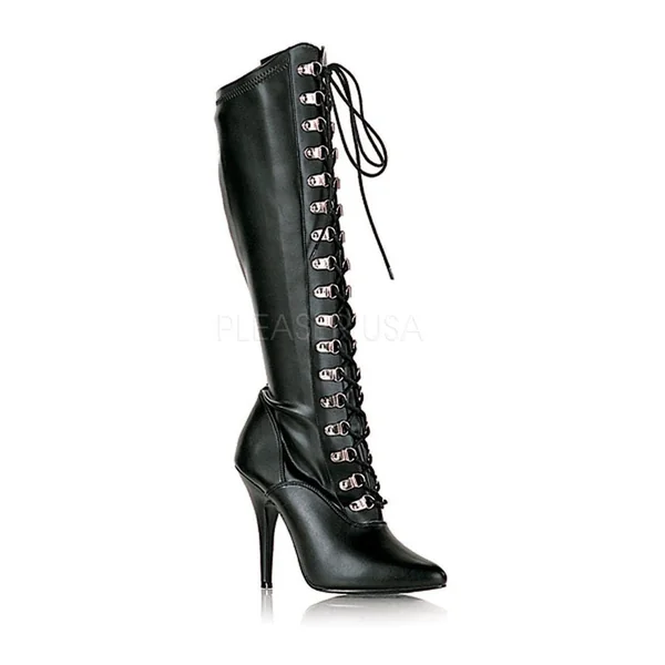 SEDUCE-2024 Knee Boot | Black Faux Leather
