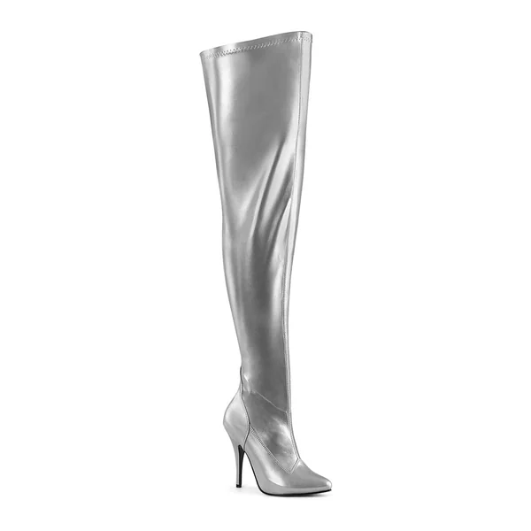 SEDUCE-3000WC Silver Patent Thigh Boot