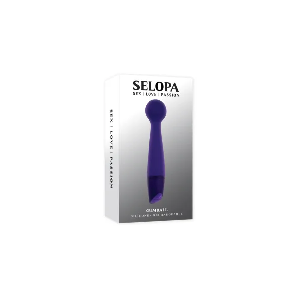 Selopa Gumball Rechargeable Silicone Slim Wand, Purple