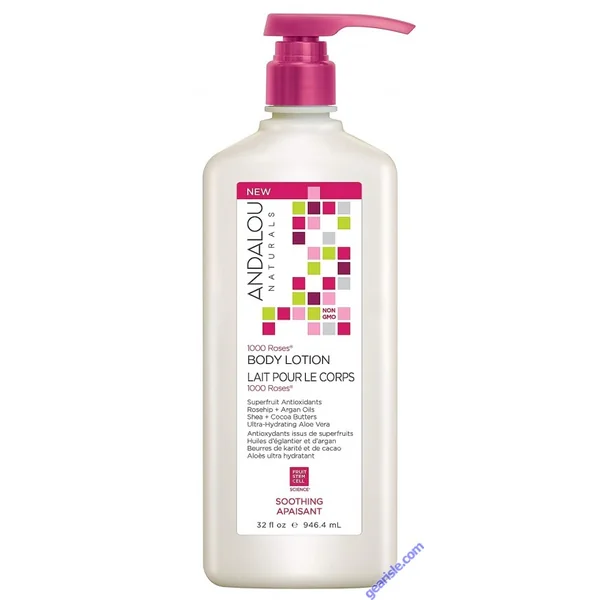 Sensitive 1000 Roses Soothing Body Lotion 32 fl oz Andalou Naturals