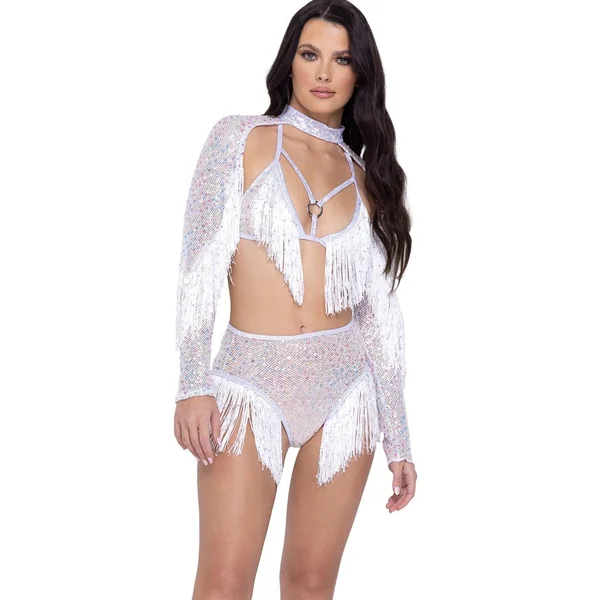 Sequin Fishnet High Waisted Shorts