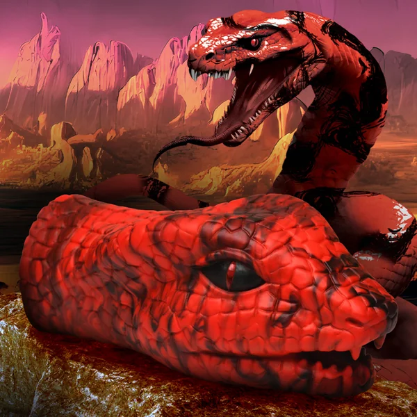 Serpentine Stroker Silicone Masturbator – Red