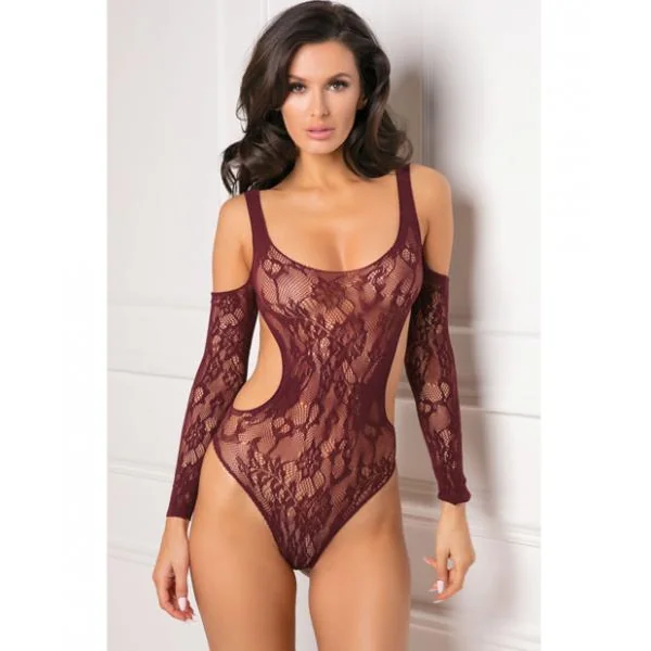 Set The Mood Bodysuit Burgundy O/s